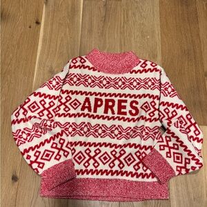 a new day Red and Cream Patterned Women's Sweater